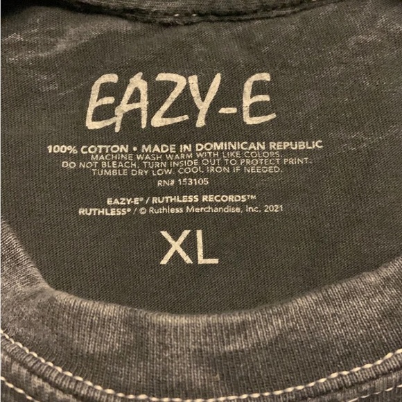 RUTHLESS Eazy-E Black acid wash T shirt men’s size extra large - Picture 4 of 5